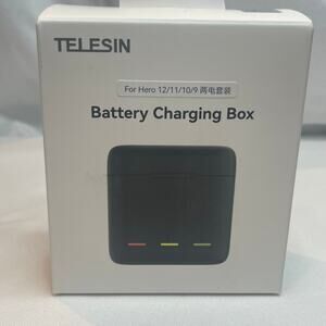 Telesin Go Pro Hero 12/11/10/9 Battery charging box w/2 batteries